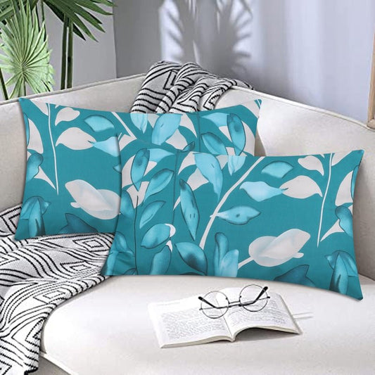 Teal Leaves - Pack of 2 Pillow Cases - Windsorlino.com