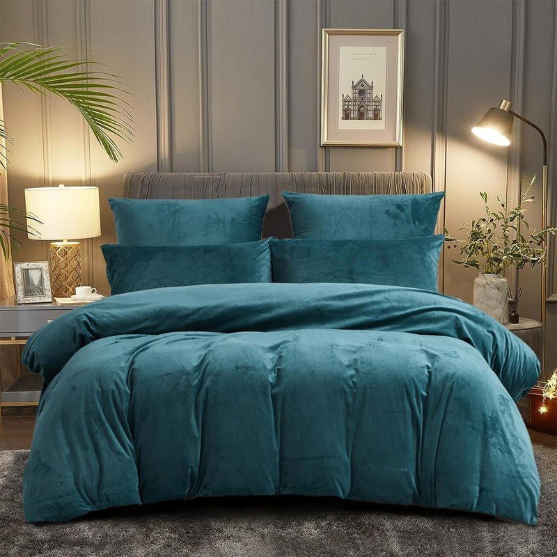 Teal Velvet - 9pcs Winter Razai Set (Luxury) - Windsorlino.com