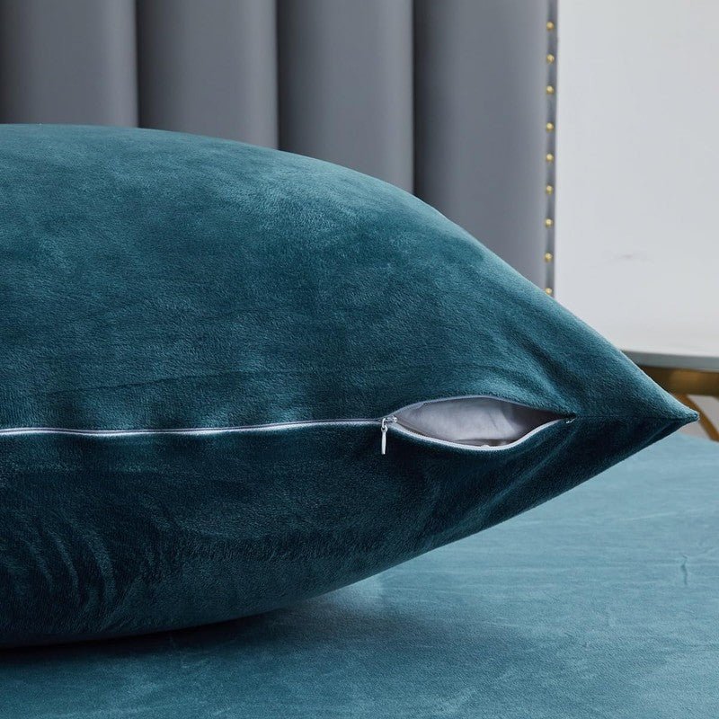 Teal Velvet - 9pcs Winter Razai Set (Luxury) - Windsorlino.com