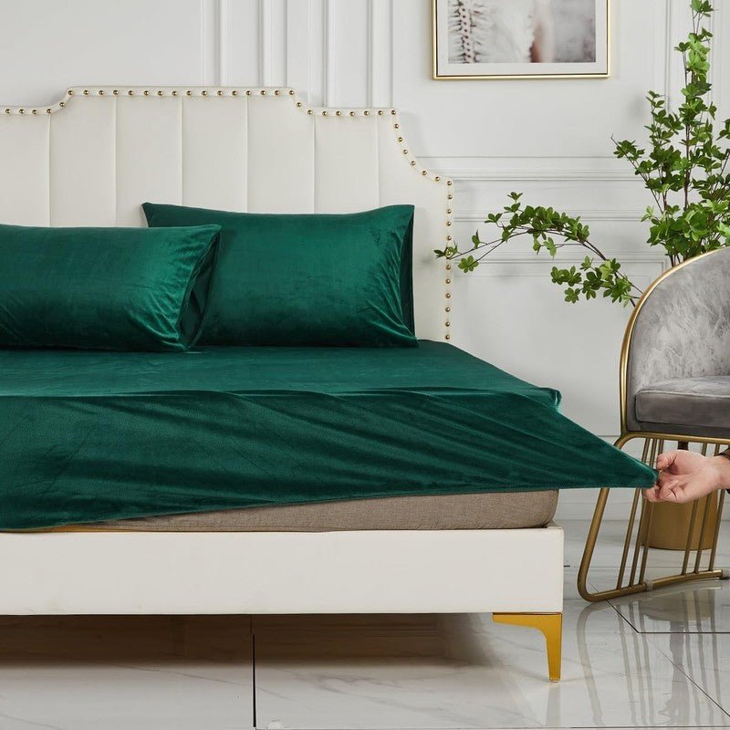 Teal Velvet - Luxury Fitted Sheet - Windsorlino.com