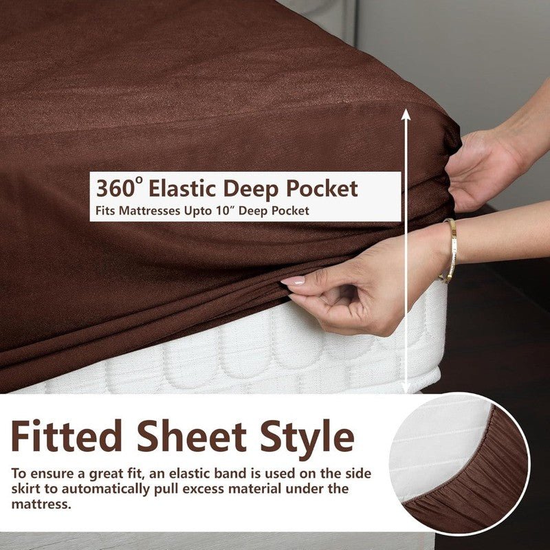 Water Proof - Fleece Mattress Protector (Dark Brown) - Windsorlino.com