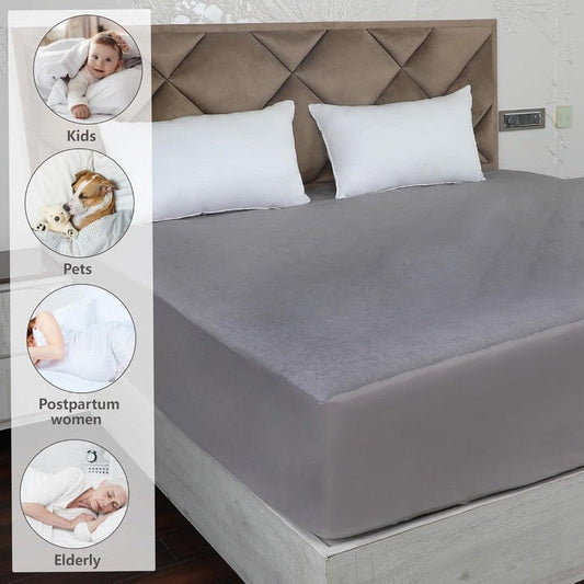 Water Proof - Fleece Mattress Protector (Grey) - Windsorlino.com