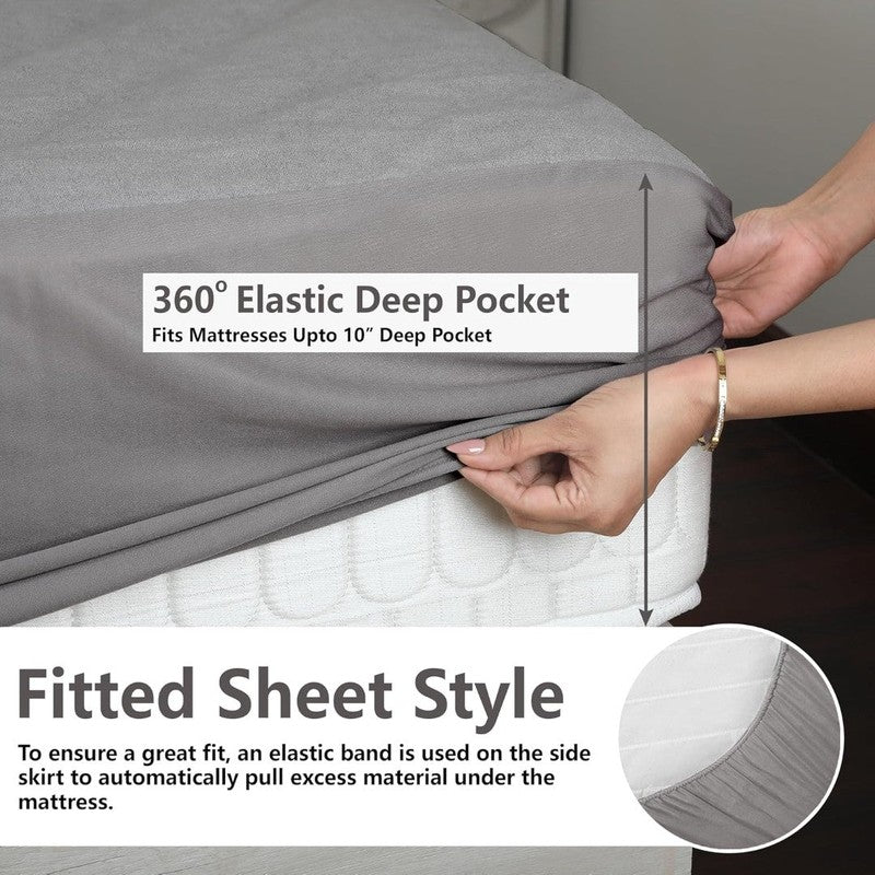 Water Proof - Fleece Mattress Protector (Grey) - Windsorlino.com
