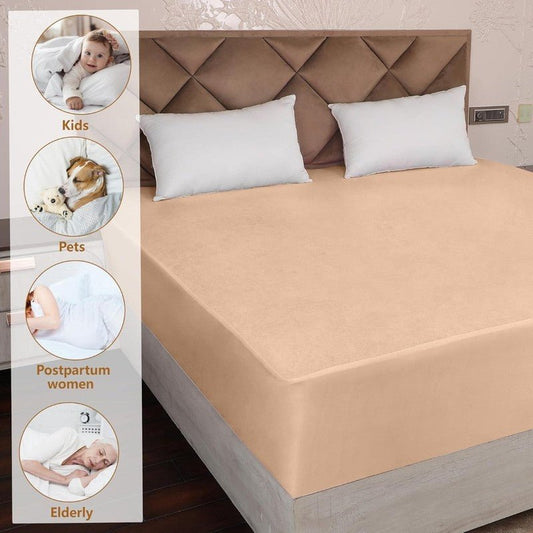 Water Proof - Fleece Mattress Protector (Skin Brown) - Windsorlino.com