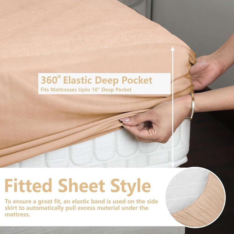 Water Proof - Fleece Mattress Protector (Skin Brown) - Windsorlino.com