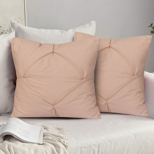 Beige Pin Tuck - Cushion Covers Pack of Two - Windsorlino.com