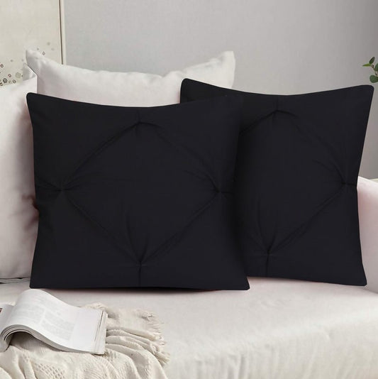 Black Pin Tuck - Cushion Covers Pack of Two - Windsorlino.com