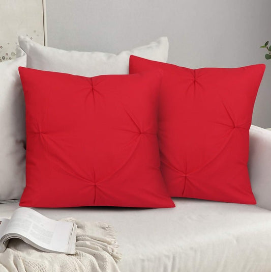 Bright Red Pin Tuck - Cushion Covers Pack of Two - Windsorlino.com