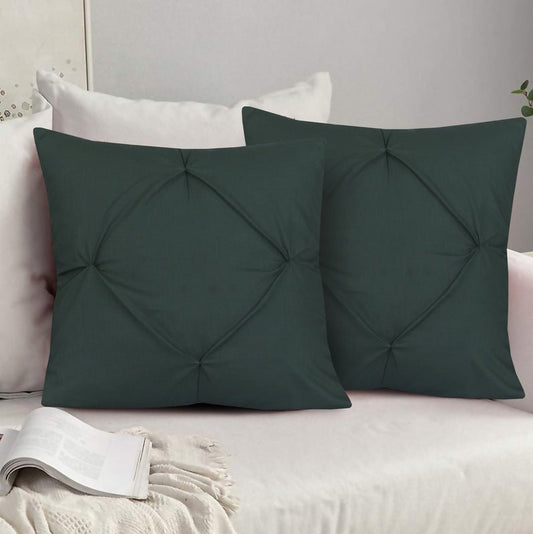 Castleton Green Pin Tuck - Cushion Covers Pack of Two - Windsorlino.com