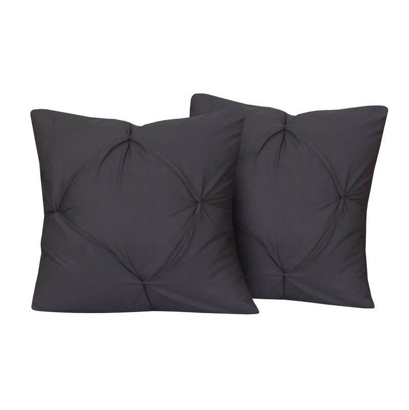 Charcoal Grey Pin Tuck - Cushion Covers Pack of Two - Windsorlino.com
