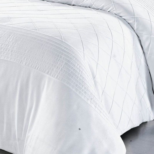Cross Pleated Imperial White - Bed Set 8 Pcs (Luxury) - Windsorlino.com