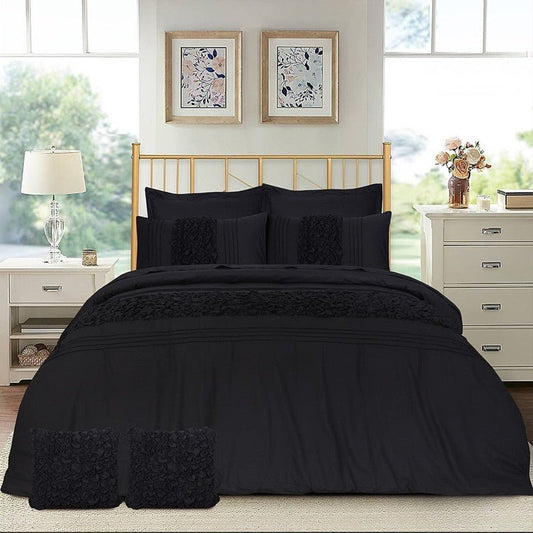 Cuddly Imperial Black - Bed Set 8 Pcs (Luxury) - Windsorlino.com