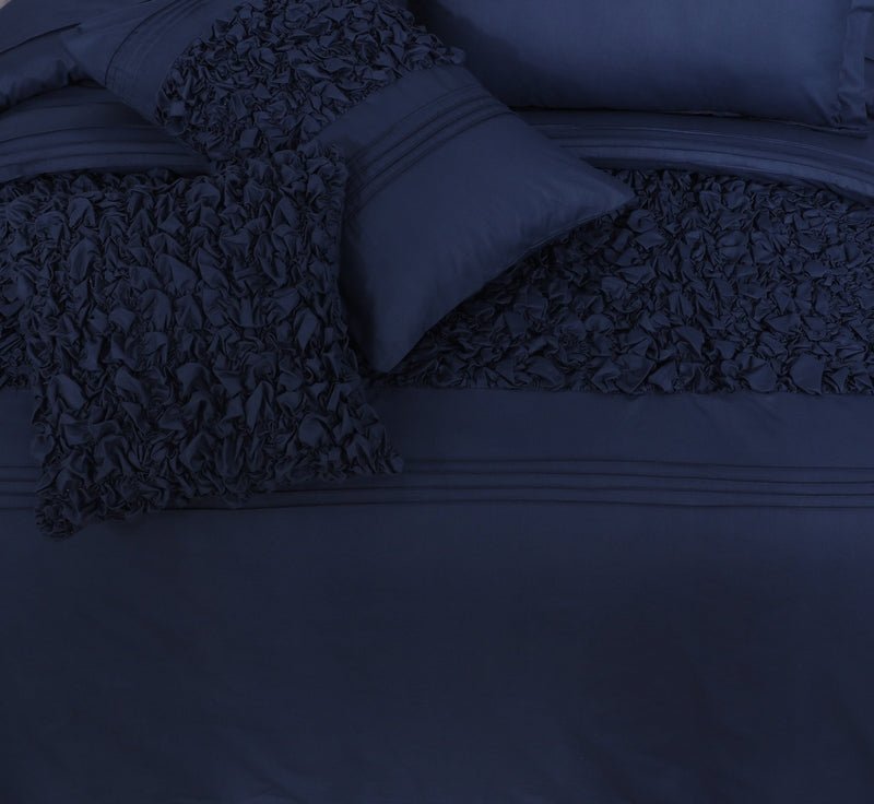 Cuddly Imperial Navy - Bed Set 8 Pcs (Luxury) - Windsorlino.com