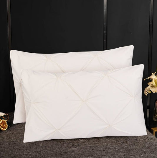 Diamond Pin Tuck (Cream) - Pack of 2 Pillow Cases - Windsorlino.com