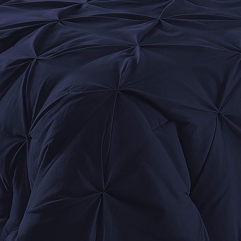 Diamond Pin Tuck Imperial Navy Blue - Bed Set 8 Pcs (Luxury) - Windsorlino.com
