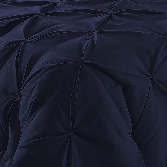 Diamond Pin Tuck Imperial Navy Blue - Bed Set 8 Pcs (Luxury) - Windsorlino.com