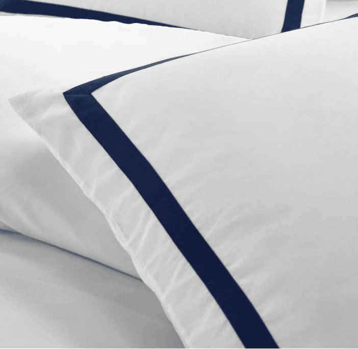 Hudson (Navy on White) - Bed Set 8 Pcs (Luxury) - Windsorlino.com