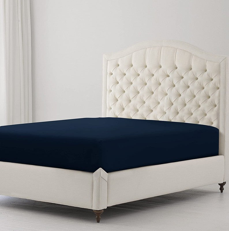 Imperial Navy Blue - Luxury Fitted Sheet - Windsorlino.com