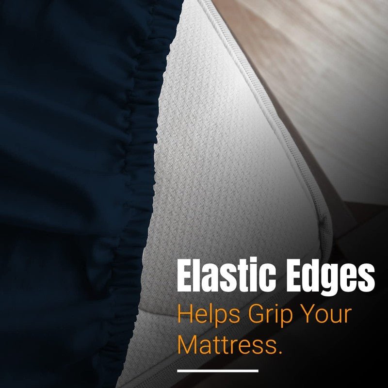 Imperial Navy Blue - Luxury Fitted Sheet - Windsorlino.com