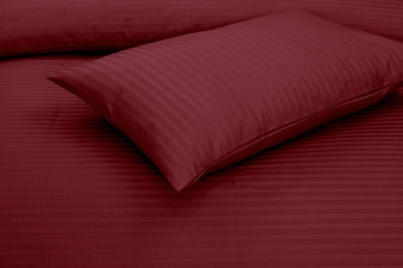 Maroon Stripe - Bed Sheet Set - Windsorlino.com