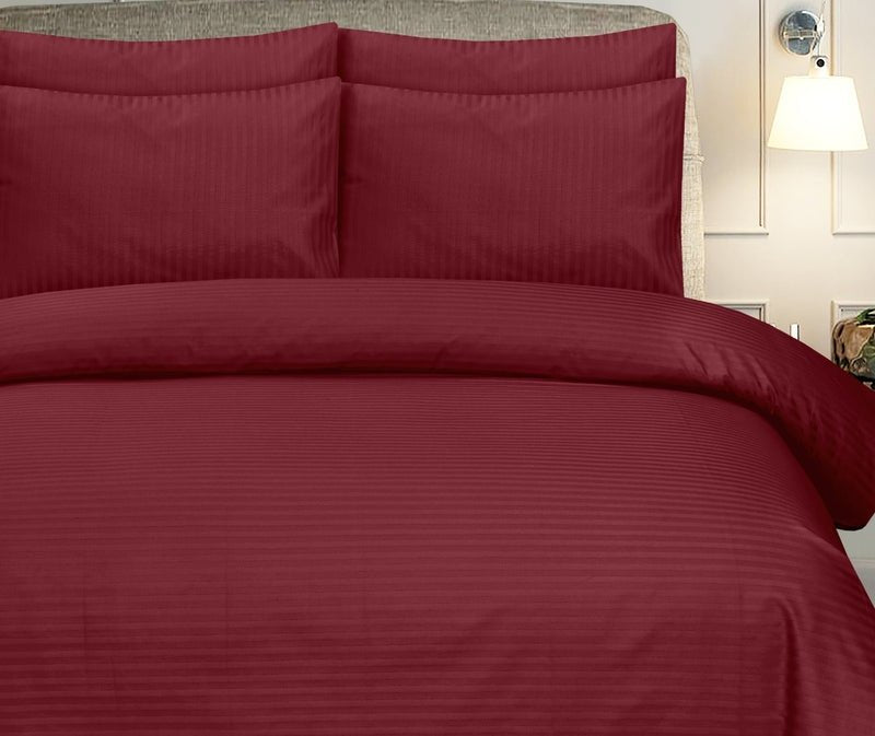 Maroon Stripe - Bed Sheet Set - Windsorlino.com