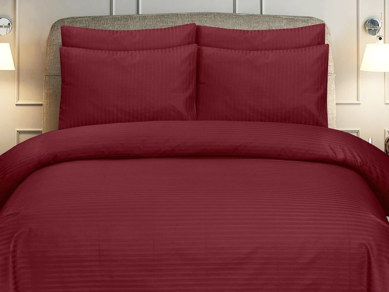 Maroon Stripe - Bed Sheet Set - Windsorlino.com