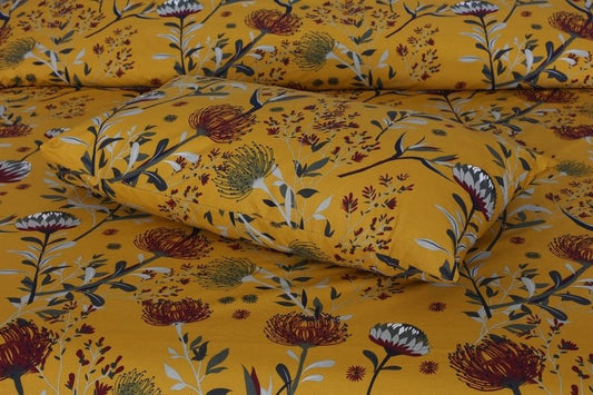 Mustard Floral - Bed Sheet Set - Windsorlino.com