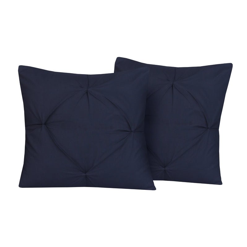 Navy Pin Tuck - Cushion Covers Pack of Two - Windsorlino.com
