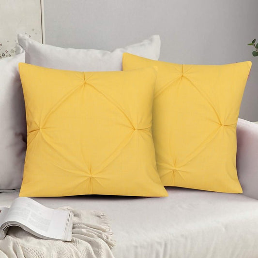 Ochre Pin Tuck - Cushion Covers Pack of Two - Windsorlino.com