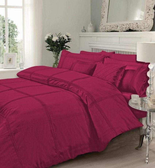 Pleated Hot Pink - Bed Set 8 Pcs (Luxury) - Windsorlino.com