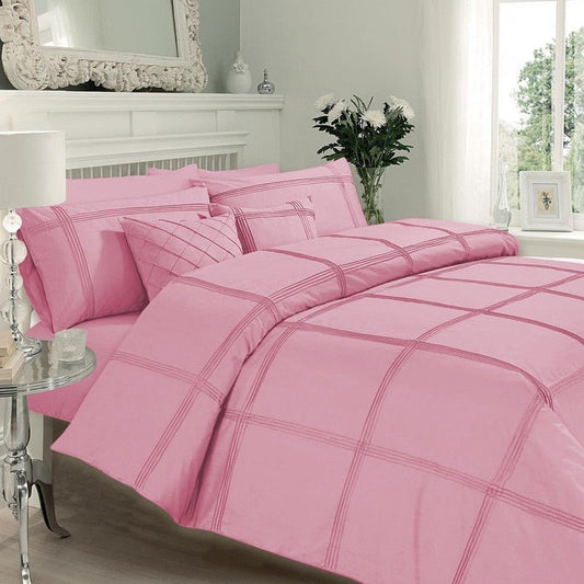 Pleated Imperial Pink - Bed Set 8 Pcs (Luxury) - Windsorlino.com