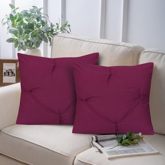 Plum Pin Tuck - Cushion Covers Pack of Two - Windsorlino.com