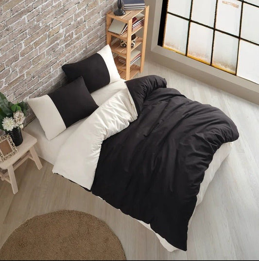 Reversible Black/Cream - Bed Set 8 Pcs (Luxury) - Windsorlino.com