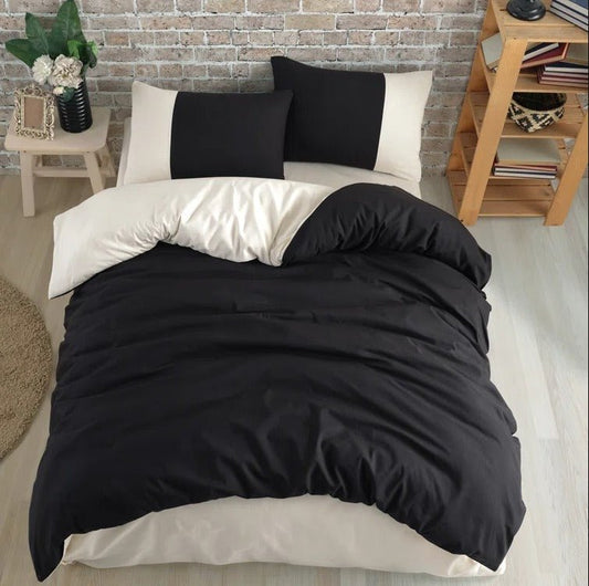 Reversible Black/Cream - Bed Set 8 Pcs (Luxury) - Windsorlino.com
