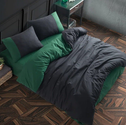 Reversible Black/Green - Bed Set 8 Pcs (Luxury) - Windsorlino.com