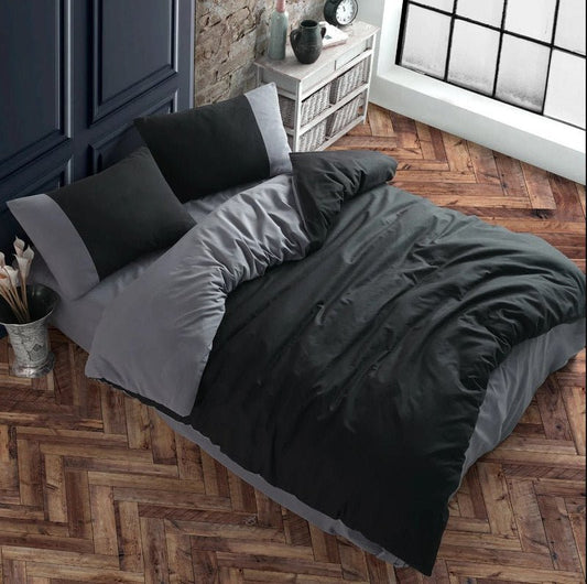 Reversible Black/Grey - Bed Set 8 Pcs (Luxury) - Windsorlino.com