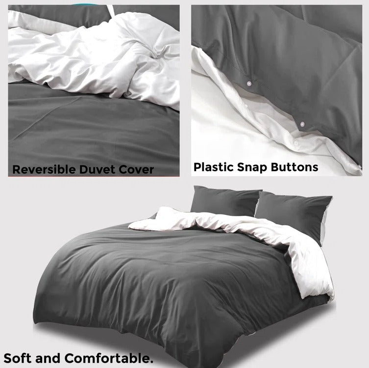 Reversible Grey/White - Bed Set 8 Pcs (Luxury) - Windsorlino.com