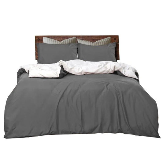 Reversible Grey/White - Bed Set 8 Pcs (Luxury) - Windsorlino.com