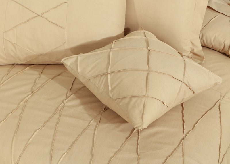 Sammy Cross Pleated Imperial Beige - Bed Set (Luxury) - Windsorlino.com
