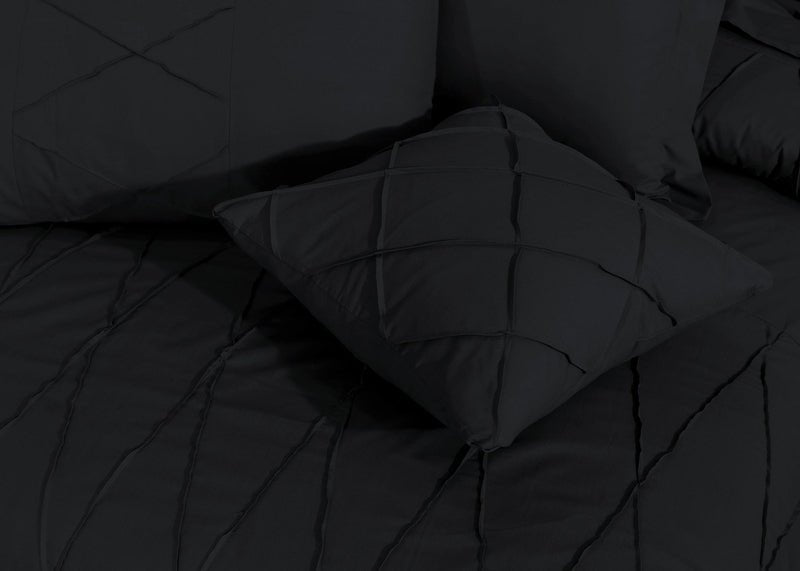Sammy Cross Pleated Imperial Black - Bed Set (Luxury) - Windsorlino.com