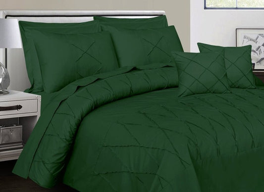 Sammy Cross Pleated Imperial Castleton Green - Bed Set (Luxury) - Windsorlino.com