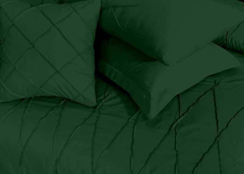 Sammy Cross Pleated Imperial Castleton Green - Bed Set (Luxury) - Windsorlino.com