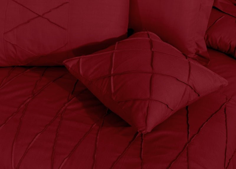 Sammy Cross Pleated Imperial Maroon - Bed Set (Luxury) - Windsorlino.com