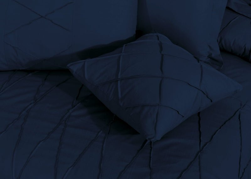 Sammy Cross Pleated Imperial Navy Blue - Bed Set (Luxury) - Windsorlino.com