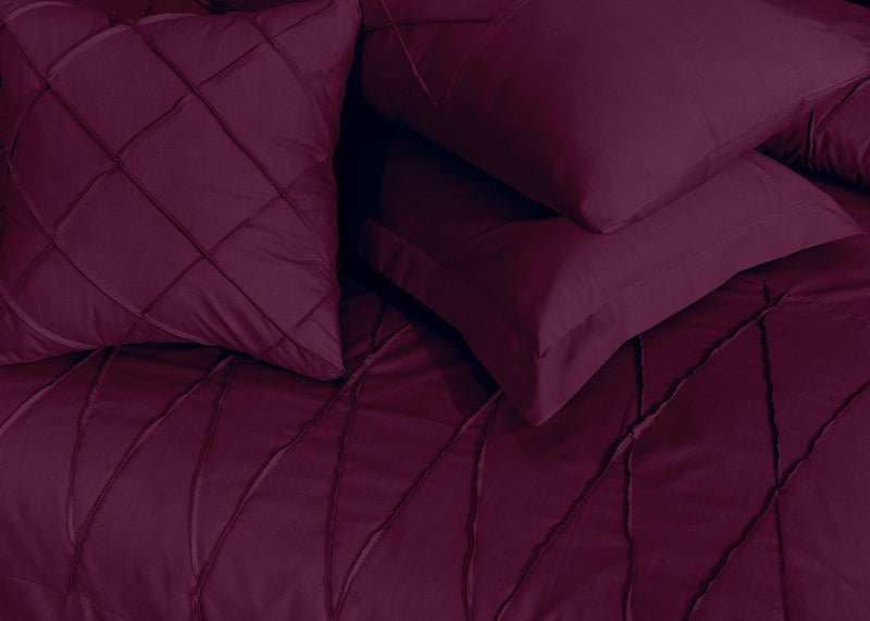 Sammy Cross Pleated Plum - Bed Set (Luxury) - Windsorlino.com