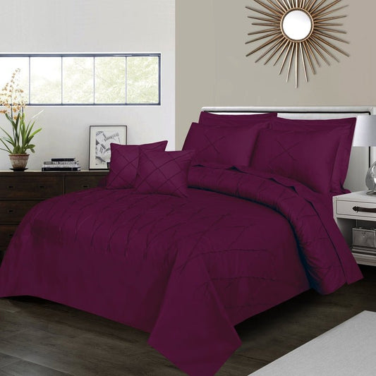 Sammy Cross Pleated Plum - Bed Set (Luxury) - Windsorlino.com