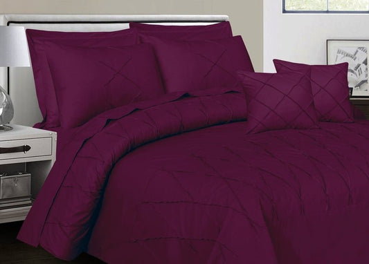 Sammy Cross Pleated Plum - Bed Set (Luxury) - Windsorlino.com