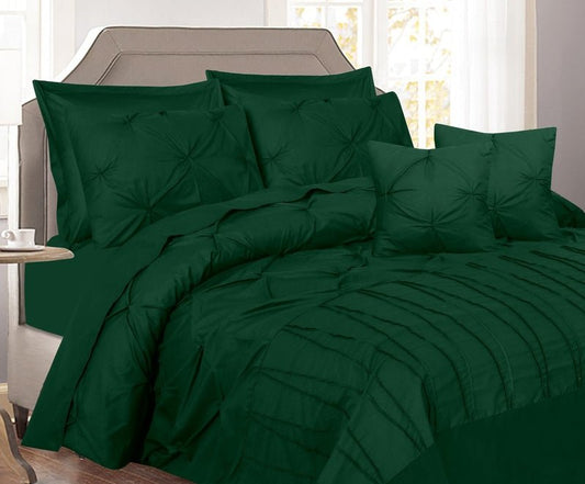 V Pin Tuck Imperial Castleton Green - Bed Set (Luxury) - Windsorlino.com