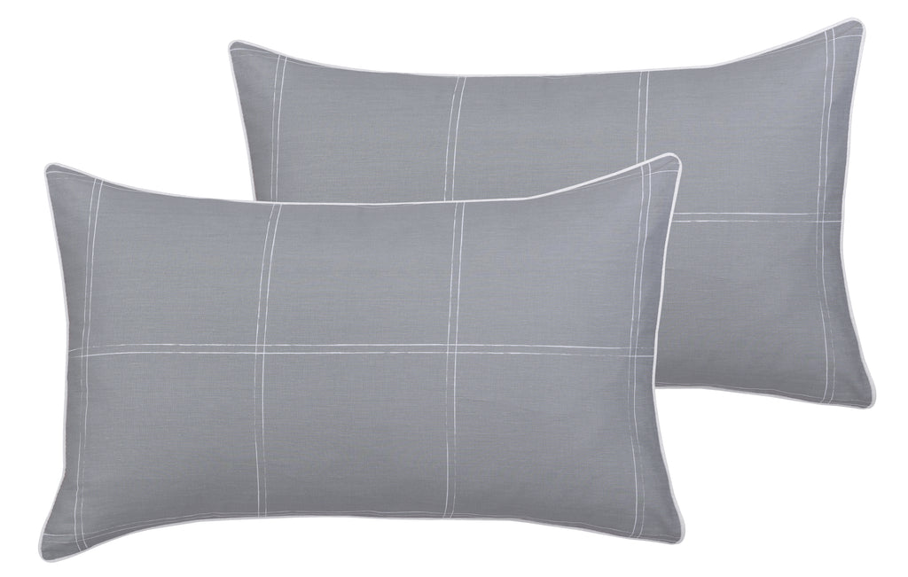 White Piping-Pack of 2 Pillow Cases