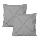 Ash Grey Pin Tuck-Cushion Covers Pack of Two